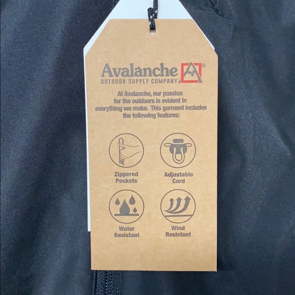SOLD Black Avalanche Rain/Wind Jacket, M - Picture 9 of 10